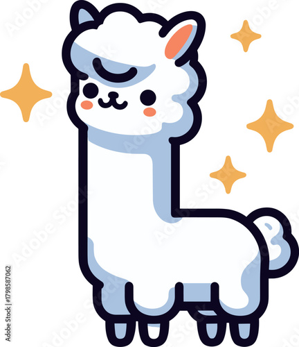 かわいいアルパカのイラスト