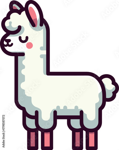 かわいいアルパカのイラスト