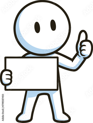 白紙のカンペを出す人のイラスト