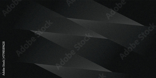 Modern black white abstract background. Minimal. Gradient. Dark grey banner with geometric shapes, lines, stripes, triangles. Design. Futuristic. Cut paper or metal effect.vector eps10