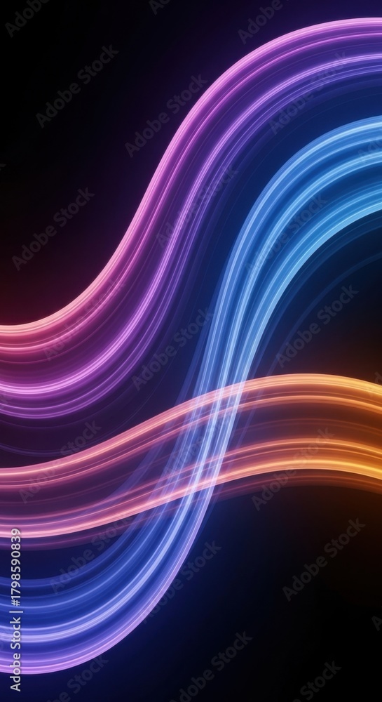 Fototapeta premium Abstract Vibrant Flowing Light Waves