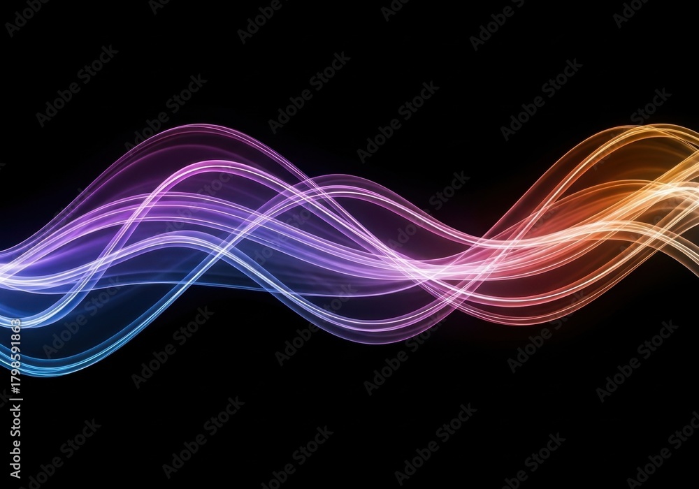Fototapeta premium Abstract Vibrant Flowing Light Waves