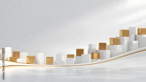 Bright New Year Sale Background with Elegant Blocks and Soft Light for Promotions and Events