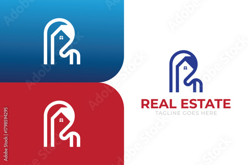  Letter r real estate logo design,  house logo design, agency property logo design 