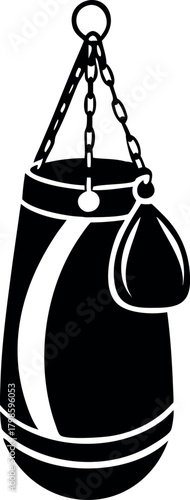 single isolated vector of a punching bag flat bo.ttle.