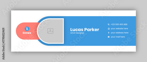 Email signature design or email footer and personal social media facebook cover design template