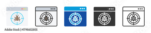 malware icon set multi style various collection