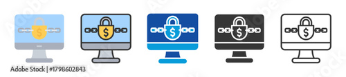 ransomware icon set multi style various collection