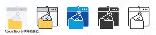phishing icon set multi style various collection