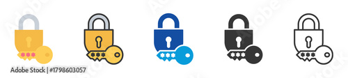 password icon set multi style various collection