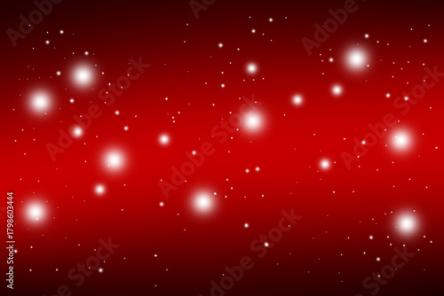 abstract red christmas background with snows bokeh.