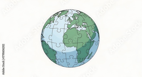 Earth as a Puzzle - A Conceptual Illustration of Global Interconnectedness.
