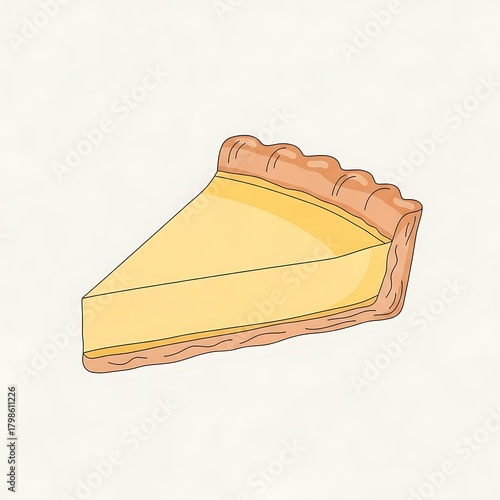 Delicious Slice of Lemon Meringue Pie Dessert Illustration.