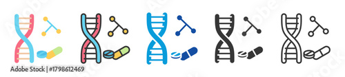 gene therapy icon set multi style various collection