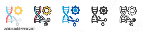 gene editing icon set multi style various collection