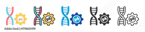 gene transfer icon set multi style various collection