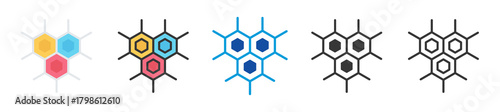 nucleotide icon set multi style various collection