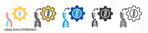 genome editing icon set multi style various collection