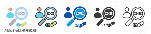 pharmacogenomics icon set multi style various collection