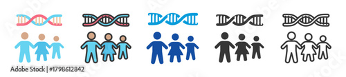 genetic counseling icon set multi style various collection