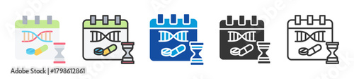 gene therapy trial icon set multi style various collection