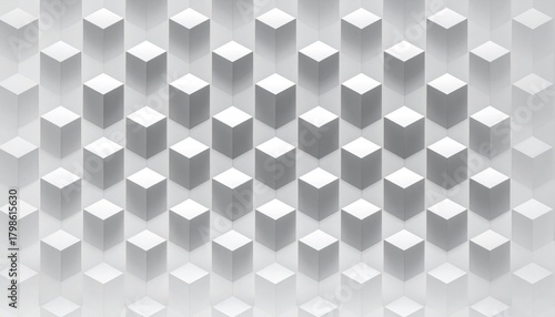Abstract white cube pattern background.