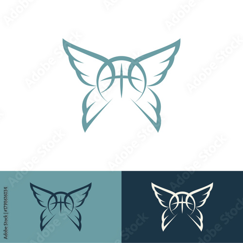 A sophisticated logo with smooth lines that unite a crown and basketball, reflecting prestige and competitive spirit.