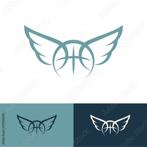 A sophisticated logo with smooth lines that unite a crown and basketball, reflecting prestige and competitive spirit.