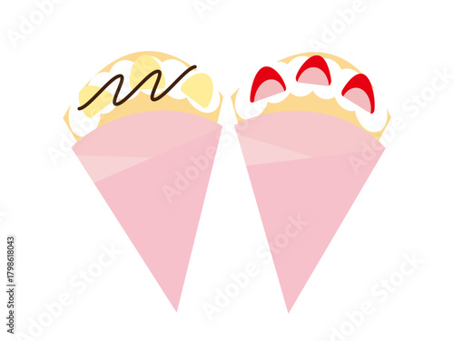 チョコバナナとイチゴホイップのクレープ