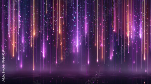 Close-up of a vibrant, multicolored light display with bokeh effects, creating a dynamic and festive background perfect for digital and print use.