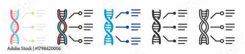 functional genomics icon set multi style various collection