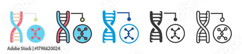 structural genomics icon set multi style various collection