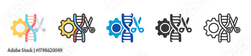 gene editing icon set multi style various collection