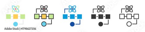 quantum algorithm icon set multi style various collection