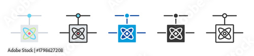 quantum gate icon set multi style various collection