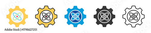 quantum mechanics icon set multi style various collection