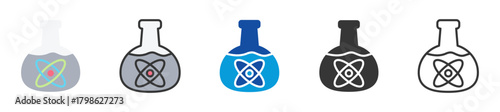 quantum physics icon set multi style various collection