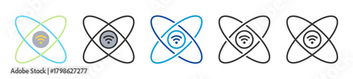 quantum network icon set multi style various collection