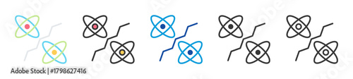 quantum interference icon set multi style various collection
