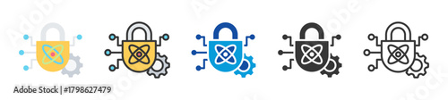 cryptographic protocol icon set multi style various collection