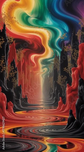 A Mesmerizing Journey Through an Artistic Landscape, Where Colors Dance and Imagination Takes Flight