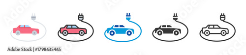 electric vehicle icon set multi style various collection