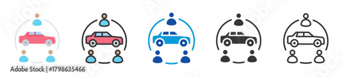car sharing icon set multi style various collection