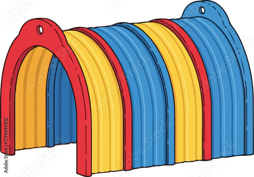 Colorful Plastic Play Tunnel for Kids Playground Equipment Illustration