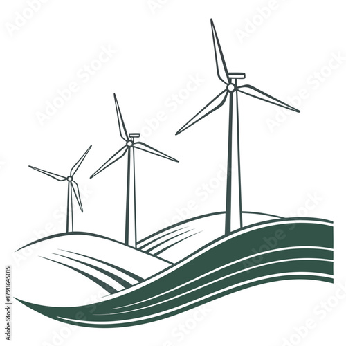 Windmills stand tall against the horizon, their blades gracefully turning in the breeze, symbolizing sustainable energy and a commitment to a greener future