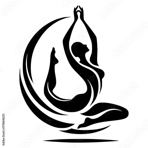 Yoga position logo vector image illustration
