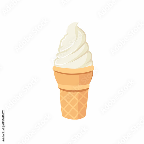vanilla ice cream in a cone