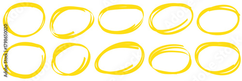 Hand drawn cartoon circle line vector illustration doodle sketch style for concept design.