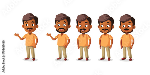 2d Indian Man cartoon character ready for animation moral stories, made by Adobe Illustrator and ready for Animate CC.
