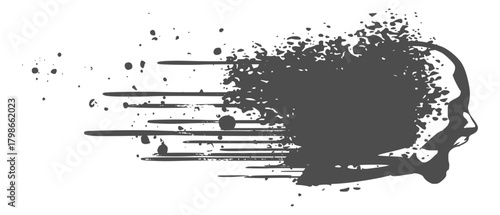 Human emotions expression illustration. Avatar of the expressions face. Emotional head illustration. Shout of despair. Bad mental conditions.